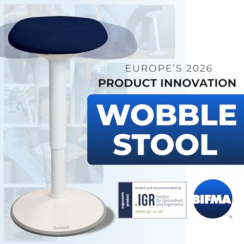 Adjustable Ergonomic Wobble Stool with Swivel Seat & Rocking Motion