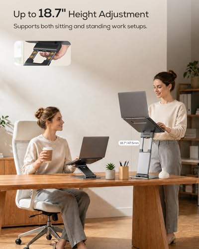 Adjustable Laptop Stand with Ergonomic Height Riser Design