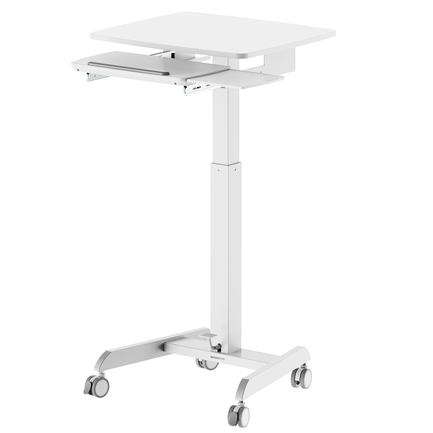 Mount-It! Adjustable Rolling Laptop Desk, Mobile Standing Desk with Wheels