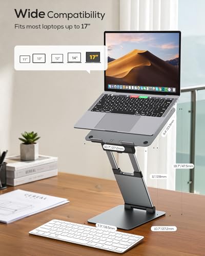 Adjustable Laptop Stand with Ergonomic Height Riser Design