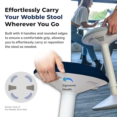 Adjustable Ergonomic Wobble Stool with Swivel Seat & Rocking Motion
