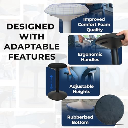 Adjustable Ergonomic Wobble Stool with Swivel Seat & Rocking Motion