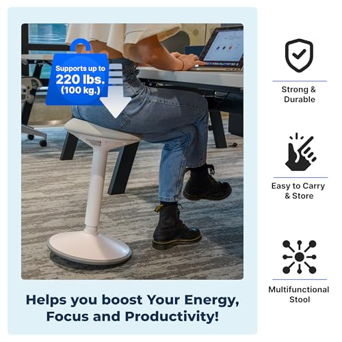 Adjustable Ergonomic Wobble Stool with Swivel Seat & Rocking Motion