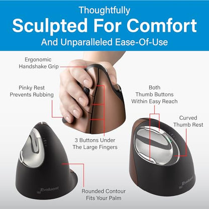 Ergonomic Vertical Mouse with Wrist Support Design