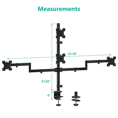 WALI Adjustable Monitor Arms C-Clamp and Free-Standing