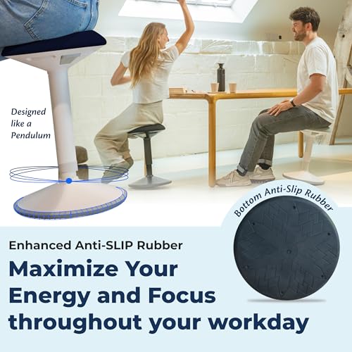 Adjustable Ergonomic Wobble Stool with Swivel Seat & Rocking Motion