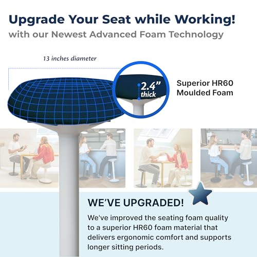 Adjustable Ergonomic Wobble Stool with Swivel Seat & Rocking Motion