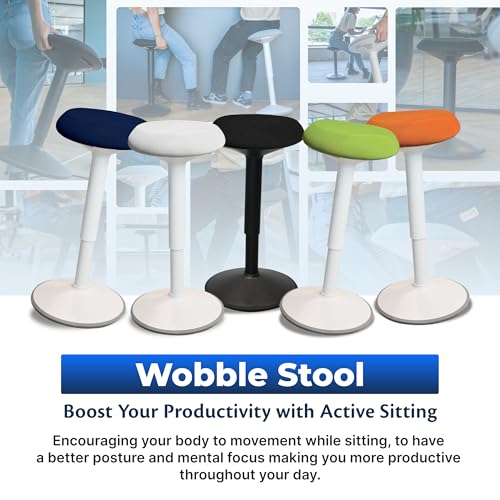 Adjustable Ergonomic Wobble Stool with Swivel Seat & Rocking Motion