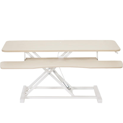 Height Adjustable Desk Converter with Dual Monitor Workstation
