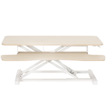 Height Adjustable Desk Converter with Dual Monitor Workstation