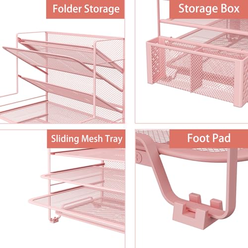 7 Tier Desk File Organizer with Paper Tray & Pen Holder