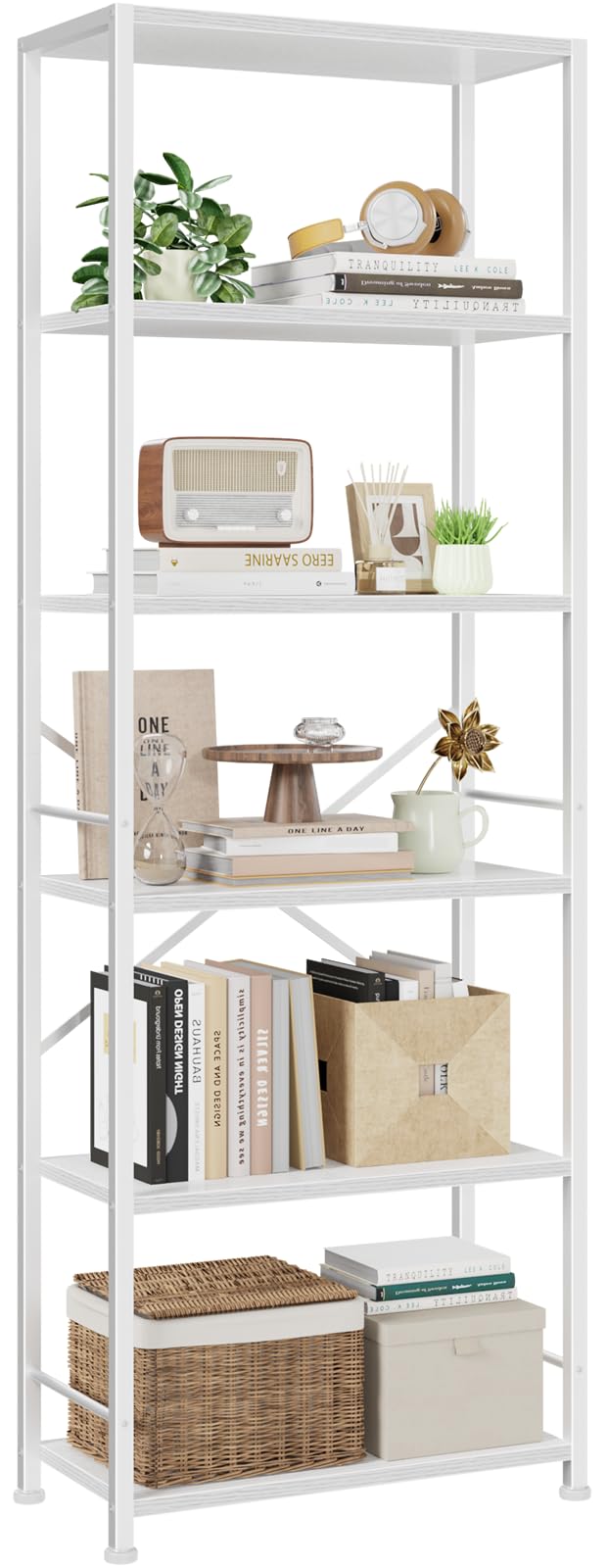 Furologee Tall Narrow Bookshelf