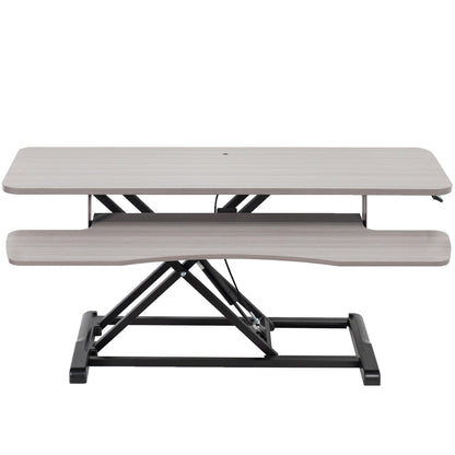 Height Adjustable Desk Converter with Dual Monitor Workstation