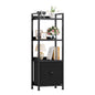 DUMOS 5 Tier Bookshelf with Fabric Drawer, Display Standing Shelf, Black