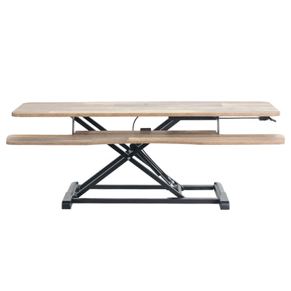 Height Adjustable Desk Converter with Dual Monitor Workstation