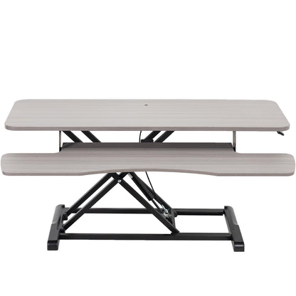Height Adjustable Desk Converter with Dual Monitor Workstation
