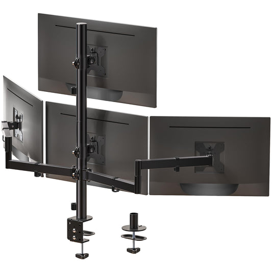 WALI Adjustable Monitor Arms C-Clamp and Free-Standing