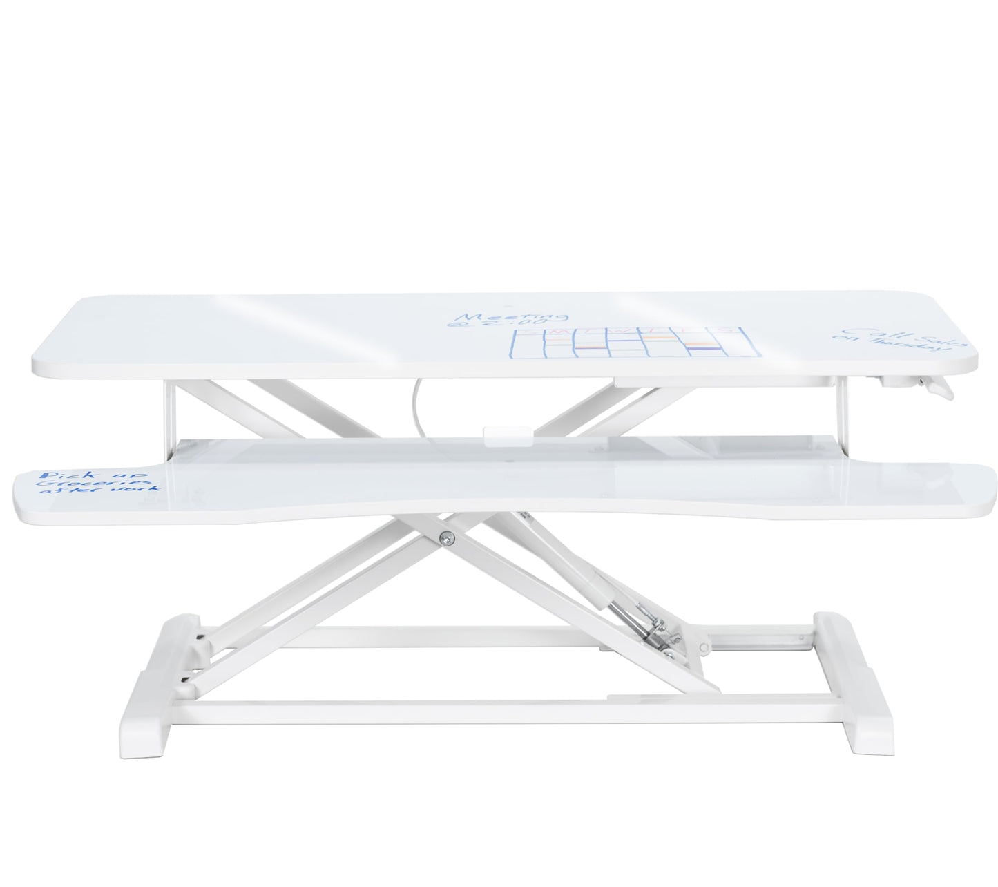 Height Adjustable Desk Converter with Dual Monitor Workstation