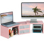 Dual Monitor Riser with Storage Drawers & Adjustable Design