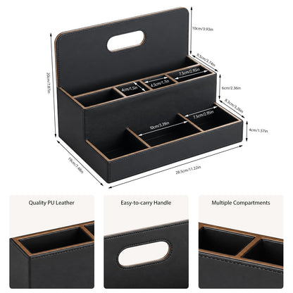 Mesh Desk Organizer with Wooden Storage Design for Office Supplies