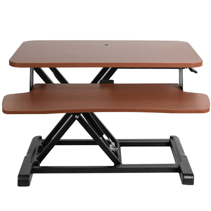 Height Adjustable Desk Converter with Dual Monitor Workstation