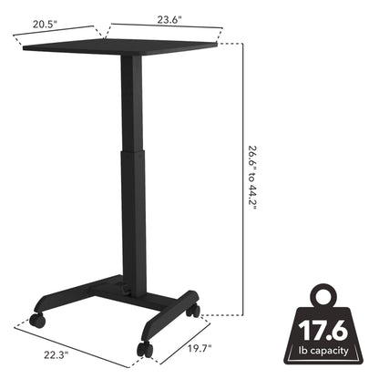 Mount-It! Adjustable Rolling Laptop Desk, Mobile Standing Desk with Wheels