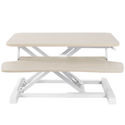 Height Adjustable Desk Converter with Dual Monitor Workstation