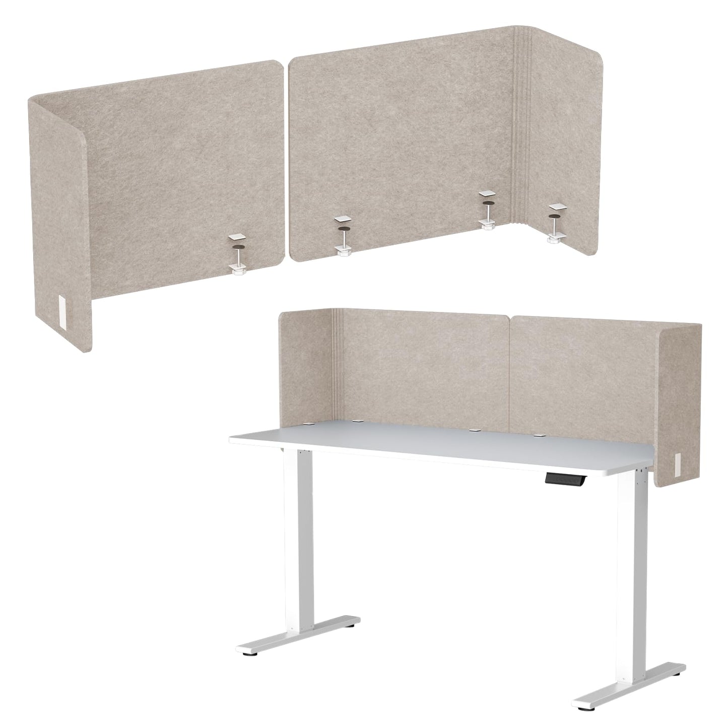 L-Shaped Desk Privacy Panel with Acoustic Divider Design