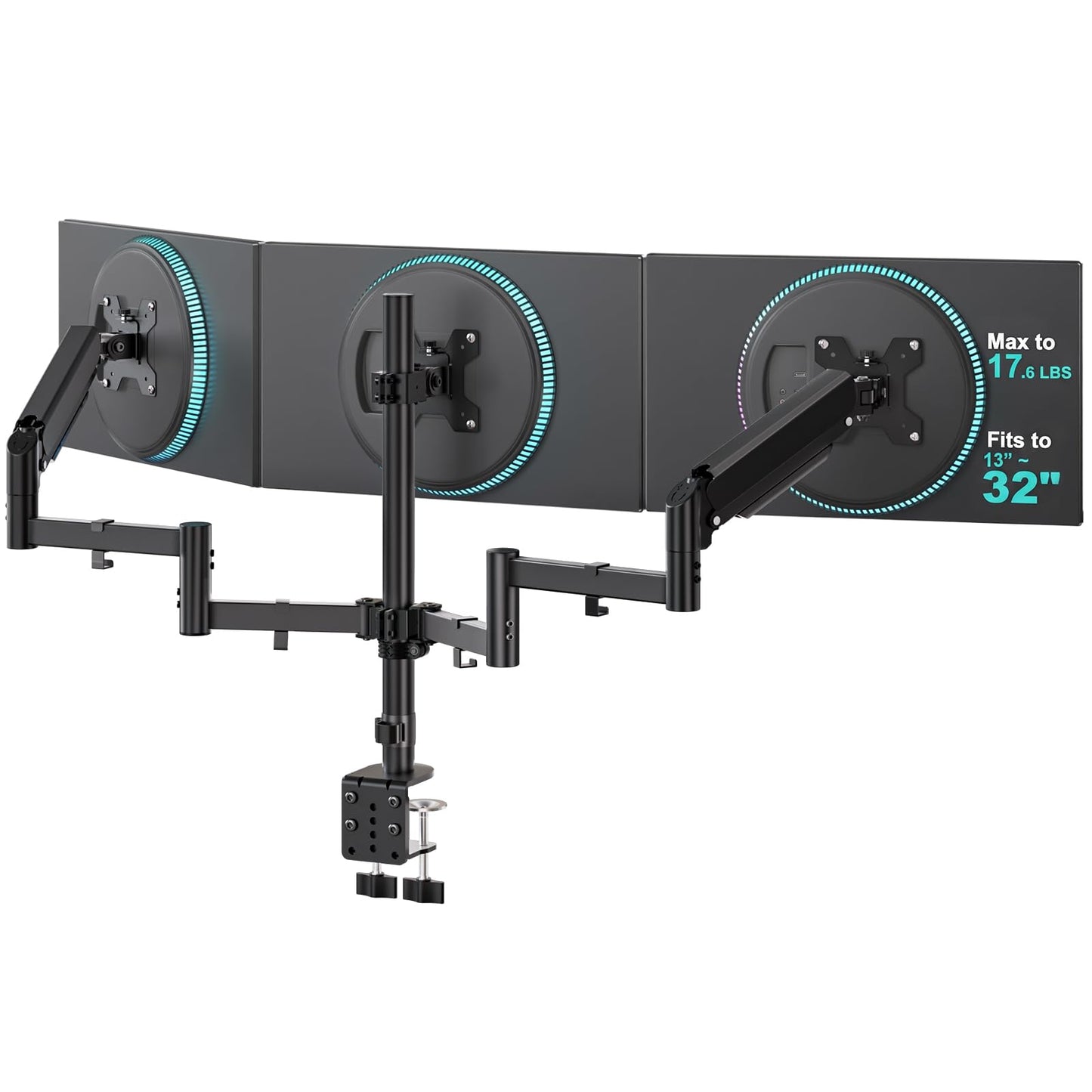WALI Adjustable Monitor Arms C-Clamp and Free-Standing