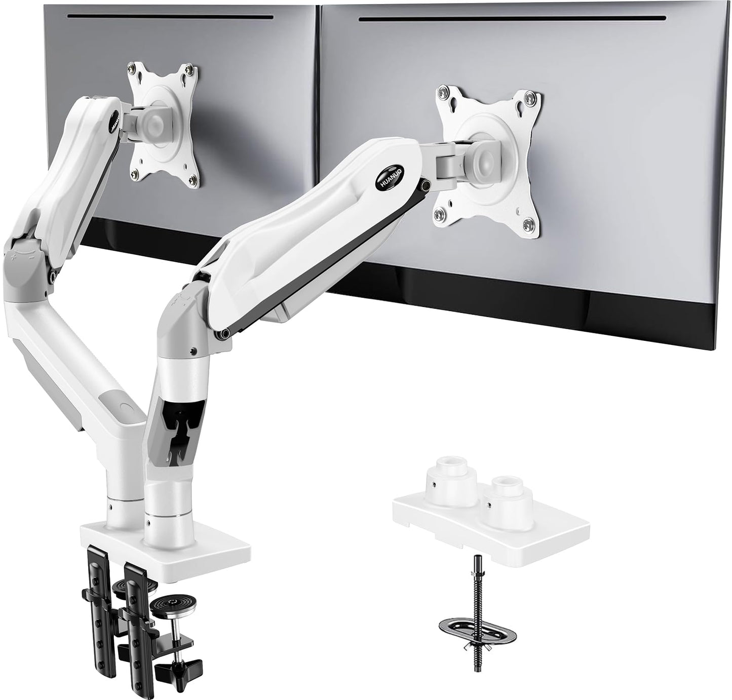 Dual Monitor Arm Mount with Adjustable VESA Desk Stand