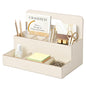 Mesh Desk Organizer with Wooden Storage Design for Office Supplies