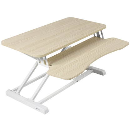 Height Adjustable Desk Converter with Dual Monitor Workstation