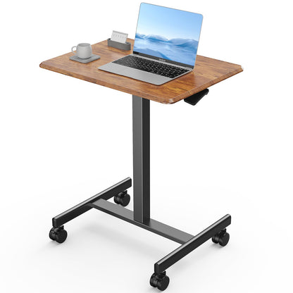 DUMOS Mobile Rolling Desk with Wheels Adjustable Height