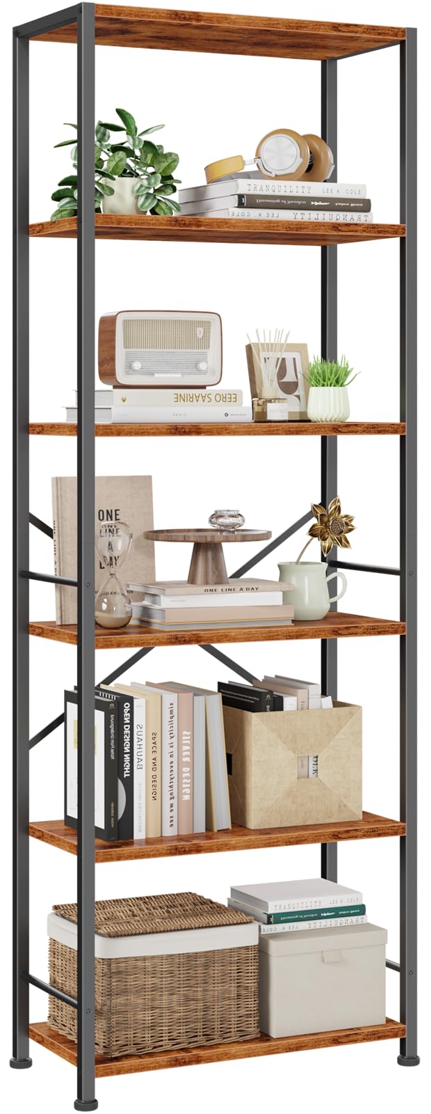 Furologee Tall Narrow Bookshelf