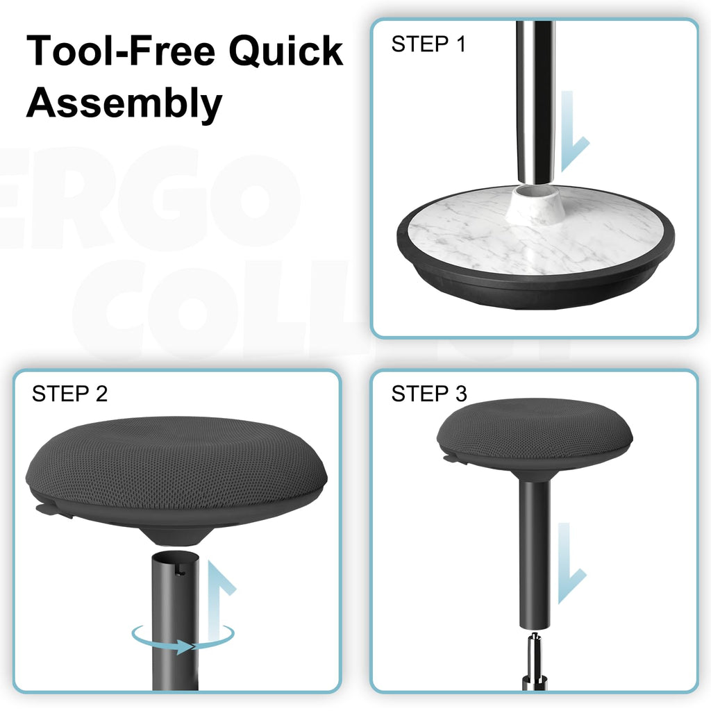 Adjustable Wobble Stool with 360° Motion & Ergonomic Base