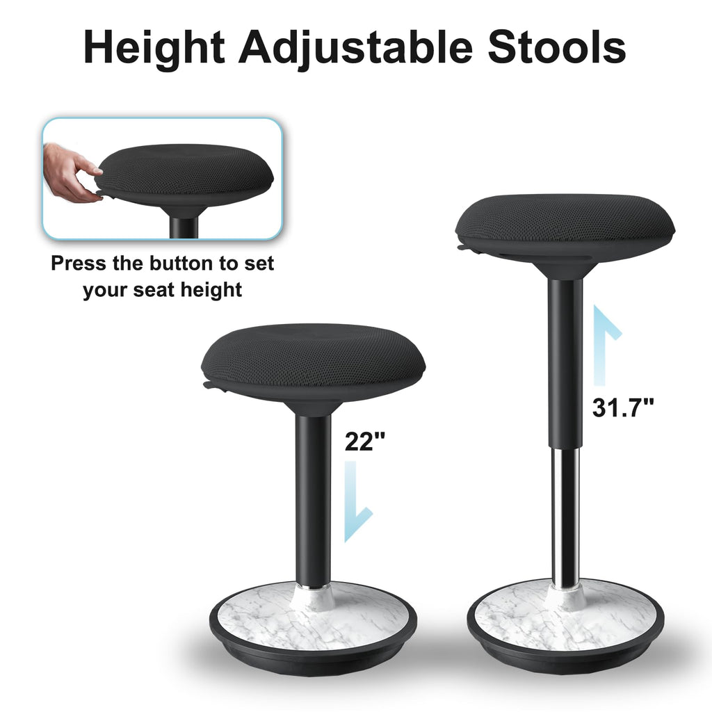 Adjustable Wobble Stool with 360° Motion & Ergonomic Base