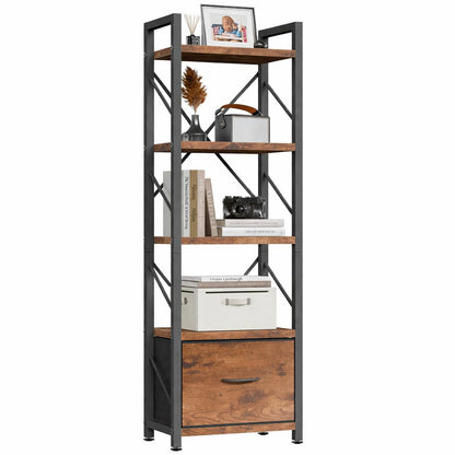 Shintenchi 5 Tier Bookshelf with Drawers