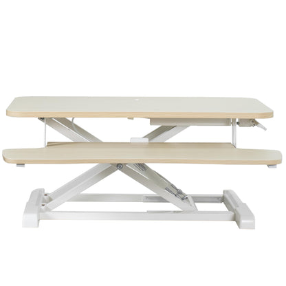 Height Adjustable Desk Converter with Dual Monitor Workstation