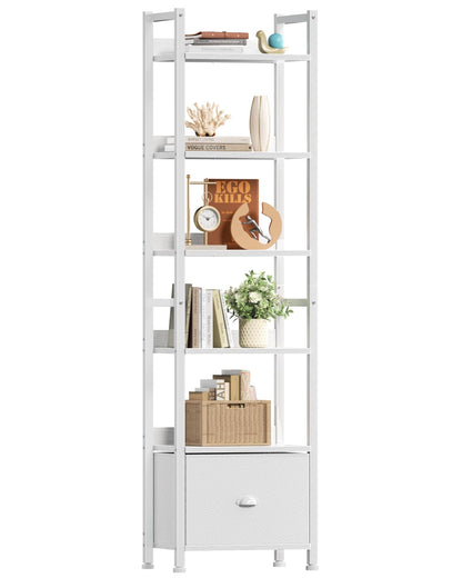 Furologee Tall Bookshelf with Drawers