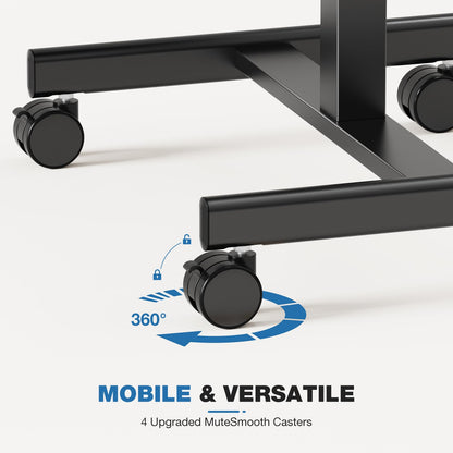 DUMOS Mobile Rolling Desk with Wheels Adjustable Height