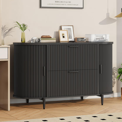 Modern 2 Drawer File Cabinet with Printer Stand & Storage