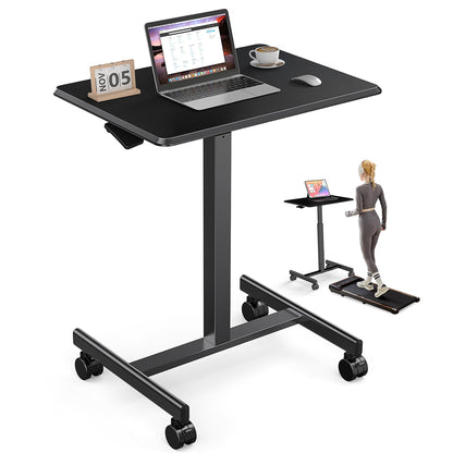 DUMOS Mobile Rolling Desk with Wheels Adjustable Height