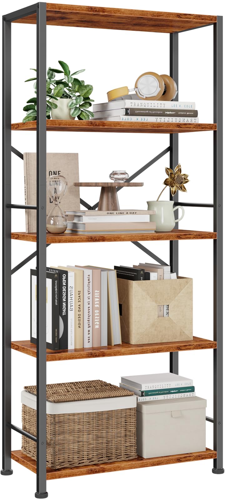 Furologee Tall Narrow Bookshelf