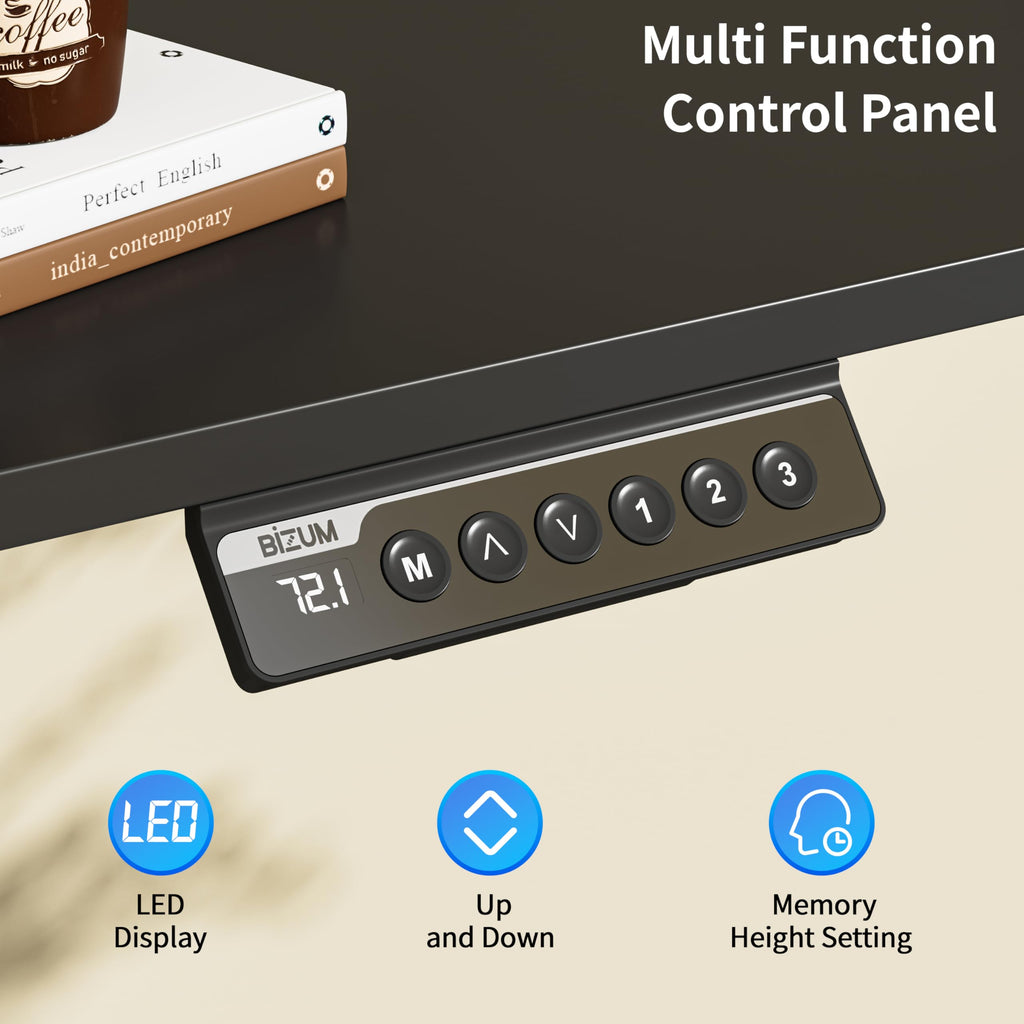 BIZUM Electric Standing Desk Computer Desk-Gaming Desk White Home Office Desks