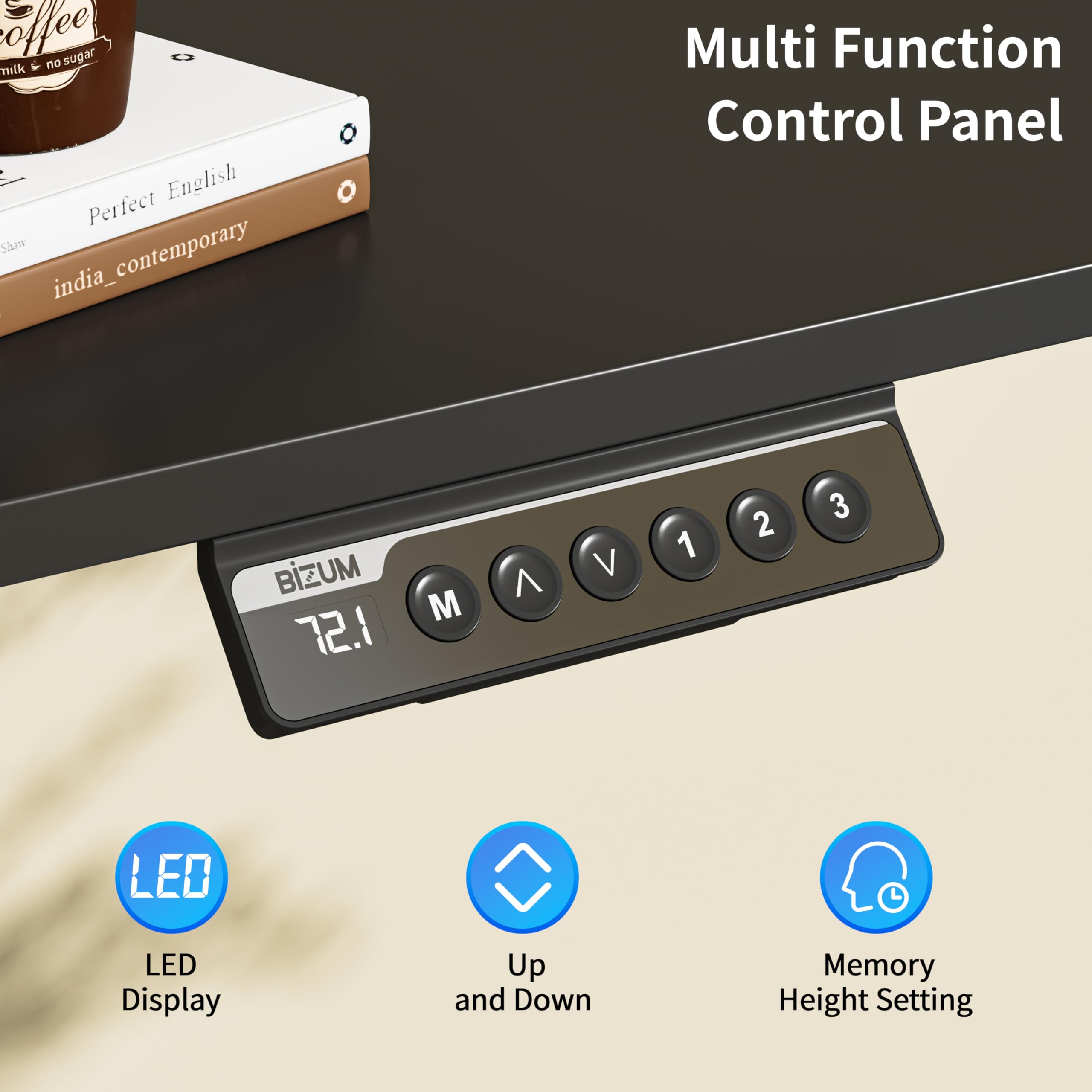 BIZUM Electric Standing Desk Computer Desk-Gaming Desk White Home Office Desks