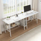 Long Office Desk with Storage Shelves for Dual Workstations