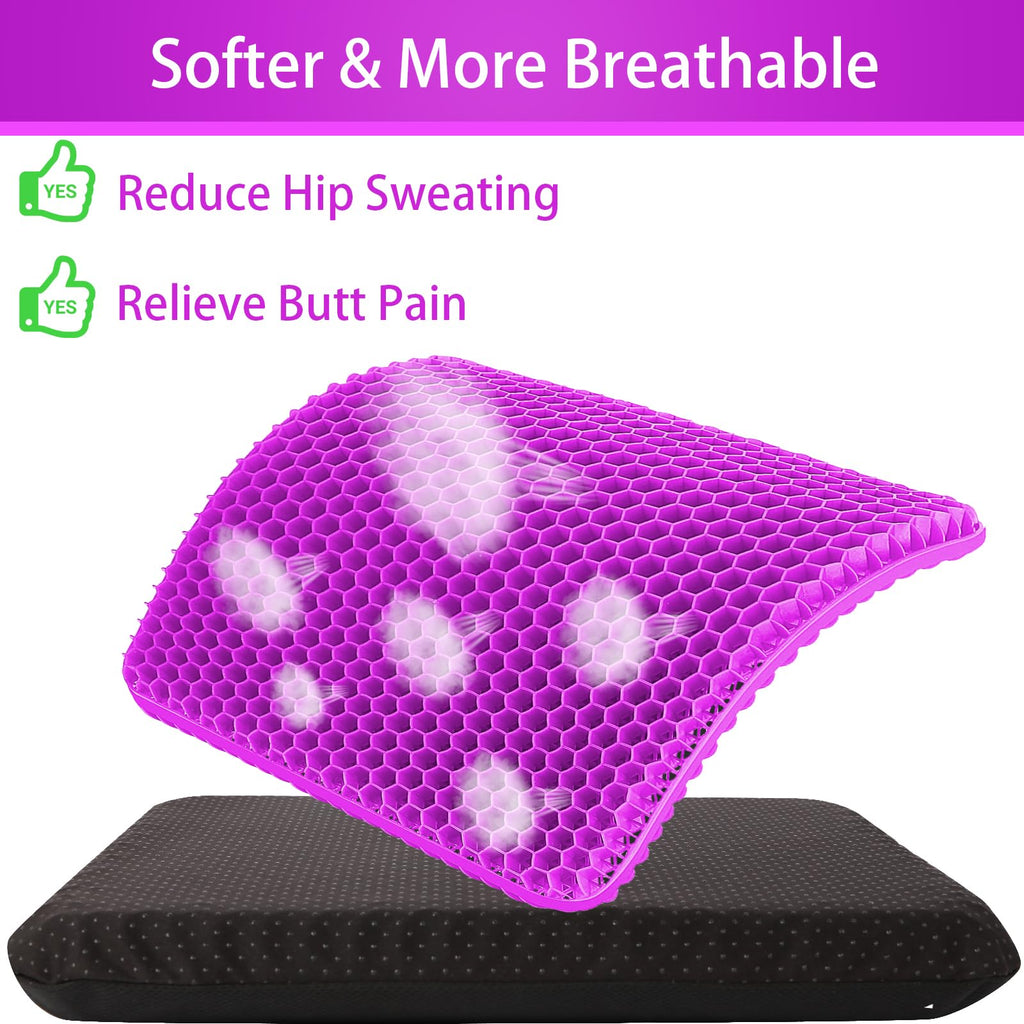 Large Gel Seat Cushion with Breathable Cover for Office Chairs