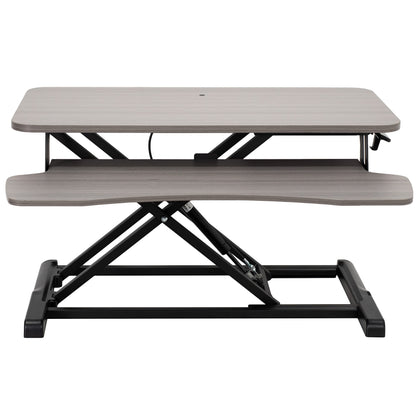 Height Adjustable Desk Converter with Dual Monitor Workstation