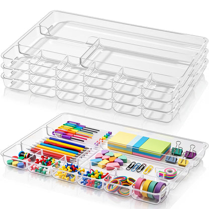 Desk Drawer Organizer Tray with 9 Storage Compartments for Office Supplies
