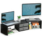 Dual Monitor Riser with Storage Drawers & Adjustable Design